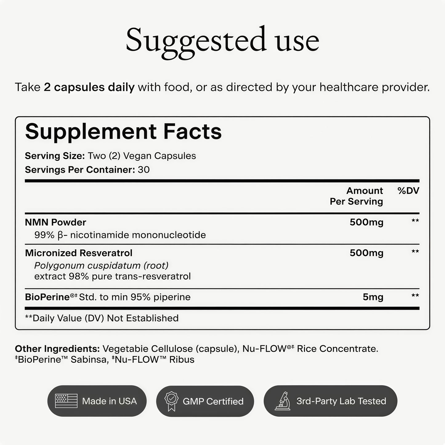 OMRE NMN + Resveratrol Supplement 99% Purity for Cellular Energy, NAD+ Boost | Highly Bioavailable Nicotinamide Mononucleotide Supplement Resveratrol 500mg & NMN 500mg, Made in USA, 60 Capsules